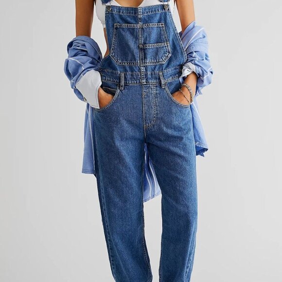 Vintage-Inspired Wide Strap Denim Overalls – Classic and Stylish - Picture 4 of 6